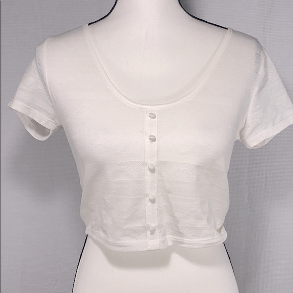 Poof! Tops - NWT Poof cute crop top in white size M